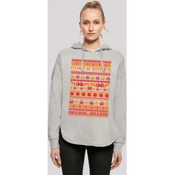 Kapuzenpullover F4NT4STIC "Guns n' Roses Weihnachten Christmas", Damen, Gr. XL, grau, Obermaterial: 100% Baumwolle, casual, oversize, Langarm, Pullover, Musik,Band,Logo