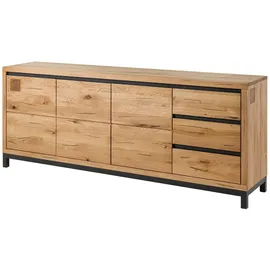 Massivmoebel24 Sideboard Wildeiche 210x45x85 natur geölt VILLANDERS #152
