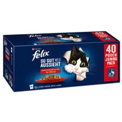 PURINA FELIX So gut wie es aussieht Gemischte Vielfalt vom Land in Gelee Katzennassfutter