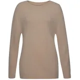 LASCANA Rundhalspullover Damen camelfarben Gr.36/38