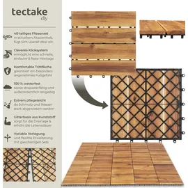Tectake Terrassenfliesen Tabula 33 x 33 cm braun