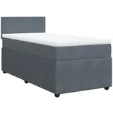 vidaXL Boxspringbett mit Matratze Dunkelgrau 100x200 cm Samt