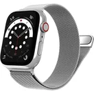 Widmann-Shop Smartwatch-Armband Apple Watch Armband Band Ultra 11 10 9 8 SE 7 6 5 4 3 2 1 38 - 49 mm, Schmutzabweisend, Atmungsaktiv silberfarben