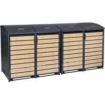 Zelsius Mülltonnenbox 4 Tonnen 120-240 Liter grau