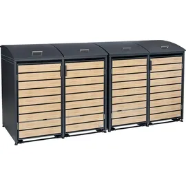 Zelsius Mülltonnenbox 4 Tonnen 120-240 Liter grau