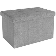 Intirilife Faltbare Sitzbank 49x30x30 cm in FELS GRAU - Sitzwürfel mit Deckel und Stauraum aus Stoff mit Mulden - Sitzcube Fußablage klappbare Aufbewahrungsbox Truhe Sitzhocker