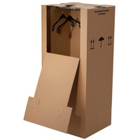 Kleiderbox mit Metallstange, Stabiler Umzugskarton bis 60 kg, Maxi (Spedition), 1 Stück