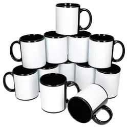12er Set CARINA schwarze Kaffeebecher zum Beschriften – A2010