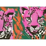 Papermoon Vliestapete "Pink Cheetah Duo" von Treechild, Matt & lichtbeständig, hochwertiges formstabiles Vlies, UV-beständigen Farbe, Made in Germany 350 m x 260 m