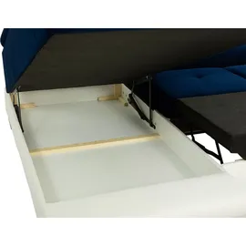 Mirjan24 Ecksofa Cotere Cord, L-Form Eckcouch mit Schlaffunktion und Bettkasten (Farbe: Poso 110, Seite: Links) - Grau