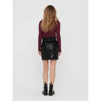 Only Onlmaiya-miri Faux Leather Skrt Pnt Noos Rock, Schwarz,
