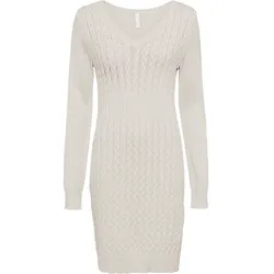 bonprix Strickkleid mit Zopfmuster, weiß, 48/50 (XL)