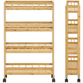 [en.casa] Servierwagen Natur, Holz, Bambus 60x96x18 cm, Esszimmer, Servierwagen