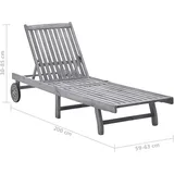 vidaXL Sonnenliege 115 x 65 x 85 cm Grau