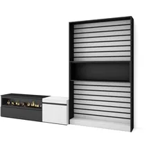 SKRAUT HOME WOHNWAND Elektrokamin, weiß, schwarz, 260/35/186cm