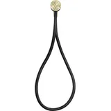 GESSI HI-FI, Wandanschlussbogen-Set 1/2, schwarz mattem Brauseschlauch 1,50 m, Antikalk-Handbrause und Wandanschlussbogen, 63199710, Farbe: Messing