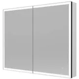 Home Deluxe LED-Spiegelschrank EVE Schwarz 100 x 80 cm