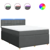 vidaXL Boxspringbett 160 x 200 cm Dunkelgrau