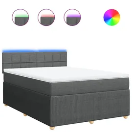 vidaXL Boxspringbett 160 x 200 cm Dunkelgrau