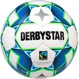 derbystar Gamma TT Fairtrade Fußball weiß/blau/grün 5