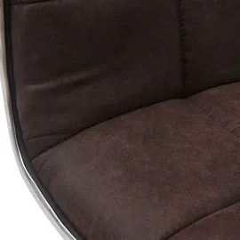 Mendler 6er-Set Esszimmerstuhl HWC-C41, Stuhl Küchenstuhl, höhenverstellbar drehbar, Stoff/Textil vintage dunkelbraun