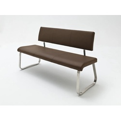 Sitzbank Arco - Leder Braun - Edelstahl - 155cm