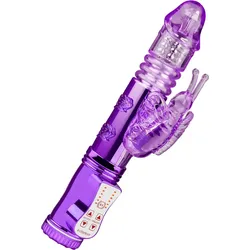 Stoßender Perlenvibrator, 24 cm, lila