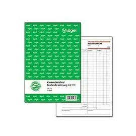 Sigel Formularbuch Kassenbericht/Bestandsrechnung A5 Weiß