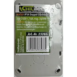 ChiliTec Doppelsteckdose 2-fach Grau