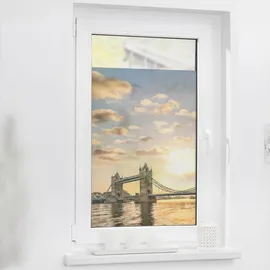 Lichtblick Fensterfolie Tower Bridge 1 St., blickdicht, strukturiertKlebepunkte, selbstklebend, Sichtschutz orange B/L: ca. 50x100 cm