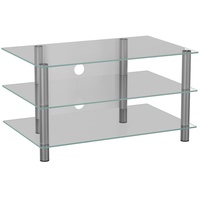 VCM Netasa TV-Rack silber/Klarglas