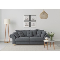 Home affaire Big-Sofa Queenie Megasofa, 2 Teile, mit weichem Sitzkomfort und zeitlosem Design, viele kuschelige Kissen grau