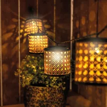 esotec Solar Deko-Lichterkette Samoa mit 8 Körbchen wetterfest outdoor 102800