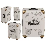 Out of the Blue Spardose Brautpaar Geldgeschenk Geschenkidee Hochzeitsgeschenk Trolley Koffer Just Married« Keramik