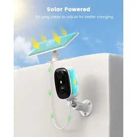ieGeek 2K Solar Überwachungskamera Aussen Akku WLAN Kamera, Nachtsicht WiFi Outdoor, Funktioniert mit Alexa, PIR, 2-Wege Audio, mit Speicherk...