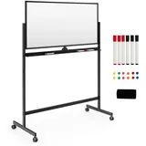 Costway Mobiles Whiteboard 120 x 60 cm Schwarz