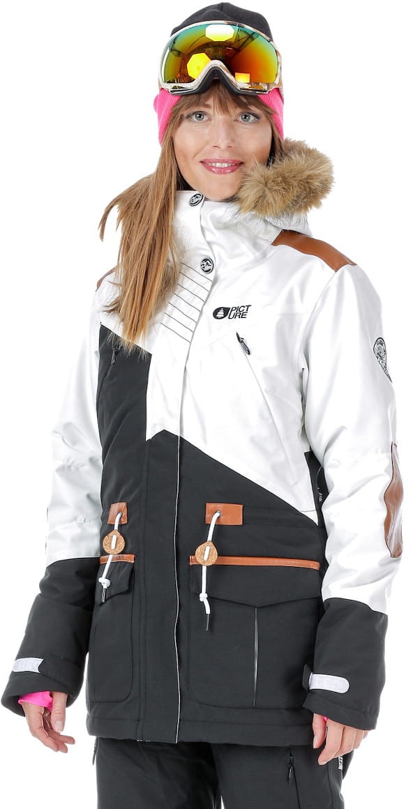 Picture Apply 2.0 Snow Jacket Women white/bonnie blue/brown  S  