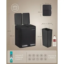 Songmics Mülleimer 15 l Schwarz