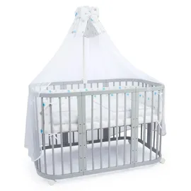Waldin Babybett Kinderbett 7in1 mit Matratze,