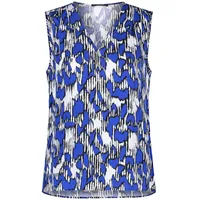Taifun Damen Blusentop mit Allover-Print ärmellos Gemustert Aegean Gemustert