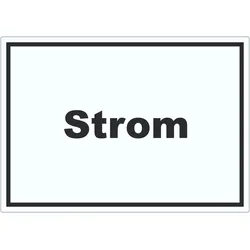 Strom Aufkleber mit Text Anschluss waagerecht A0 (841x1189mm)