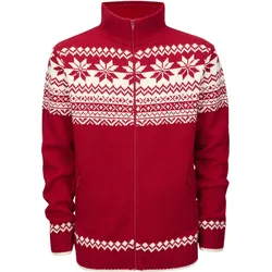 Brandit Norweger Zip Pullover, weiss-rot, Größe L für Männer