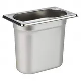 APS GN 1/9 Behälter, rostfreier Gastronormbehälter Edelstahl, Abmessungen 175 x 105 mm/Höhe 150 mm/Volumen 1,5 Liter