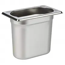 APS GN 1/9 Behälter, rostfreier Gastronormbehälter Edelstahl, Abmessungen 175 x 105 mm/Höhe 150 mm/Volumen 1,5 Liter