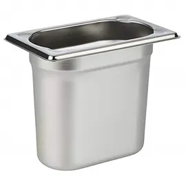 APS GN 1/9 Behälter, rostfreier Gastronormbehälter Edelstahl, Abmessungen 175 x 105 mm/Höhe 150 mm/Volumen 1,5 Liter