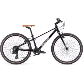 Bikestar Leichtgewicht 9kg Kinder Jugend Fahrrad Aluminium ab 8-9 Jahre | 24 Zoll 8 Gang Shimano Schaltung Ultra Leicht | Schwarz Schwarz