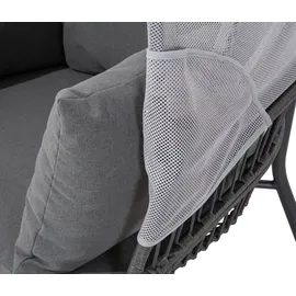 LECO Gartensessel mit Fußhocker Clara 102 x 102 x 108 cm grau 2 St.