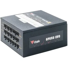 iTek für PC GF650 EVO – 650 W, HDB Hydraulic Dynamic Bearing 12 mm, aktiver PFC-Schutz, Effizienz-Zertifizierung 80 Plus Gold, semi-modulares Free Plug, Giapp Kondensatoren, ITPSEGF650