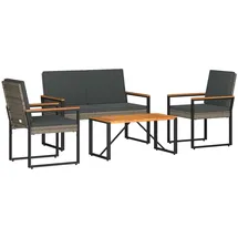 vidaXL Gartenmöbel Set 4-tlg. Grau/Dunkelgrau