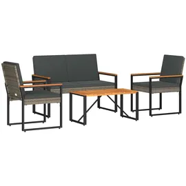 vidaXL Gartenmöbel Set 4-tlg. Grau/Dunkelgrau